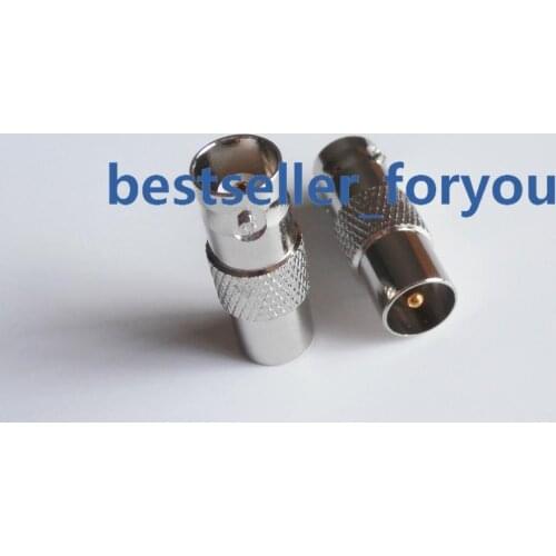 1X BNC Female Jack To IEC PAL DVB-T TV Male Plug Straight RF Adapter Connector