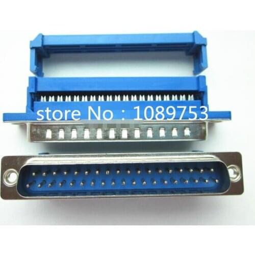 2Pcs Parallel Port D-SUB DB37 Male IDC Flat Ribbon Cable Connector