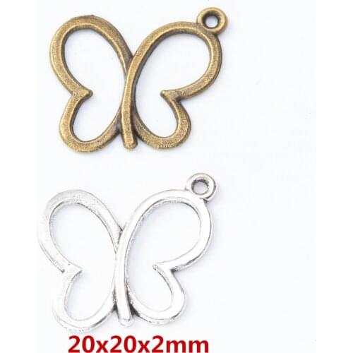 85 pieces of retro metal zinc alloy Butterfly Pendant for DIY handmade jewelry necklace making 8159