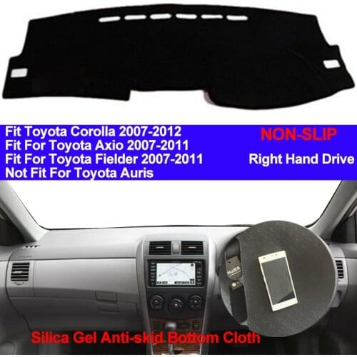 TAIJS Car Dashboard Cover Silicone Non-Slip For Toyota Corolla Axio Fielder 2007 2008 2009 2010 2011 Dash Mat ANti-UV Carpet