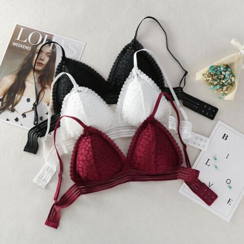 Women Lace Bra Intimates Lady Girls Sexy Floral Padded Bras Strappy Cami Crop Tops Push Up Lingerie Woman Lace Bras