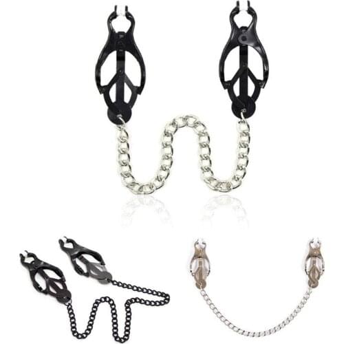 Long Metal Chain Breast Clip Nipple Clamp for Adults Couples Erotic Sex Game Flirting Toys