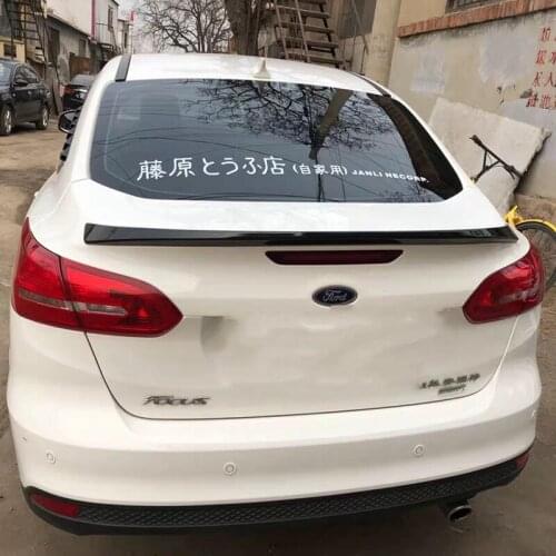 For Spoiler For Ford Focus 2015 2016 2017 2018 ABS Gloss Black Trunk Spoiler Side / Wind Deflector Window Visor with Chrome Trim