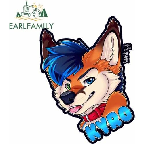 EARLFAMILY 13cm x 9.8cm for Kyro Furry Dog Camper Car Stickers Fashion Occlusion Scratch Custom Printing Trunk Decal Decoration