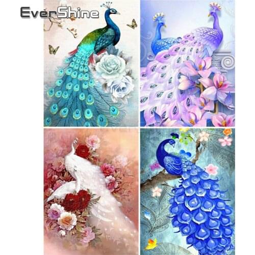 EverShine Diamond Painting Peacock 5D New Arrivals Full Square Cross Stitch Diamond Embroidery Sale Animals Bead Picture Kit