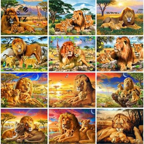 Sunset Landscape Diamond Painting Lion Embroidery Crossing Diy Friend Diamond Mosaic Art Gift Cross Stitch Home Decoration