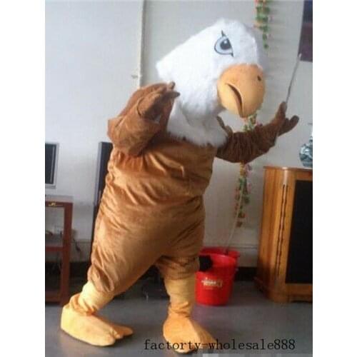 Furry Bald Eagle Fursuit Mascot Halloween Cosplay Costume Fancy Dress Up Party Suit Cartoon Advertising Mascot Costume