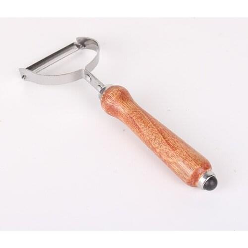 Creative Wood Handle Peeler Stainless Steel Melon And Fruit Shaving Apple And Potato Scraper Kitchen Gadget
