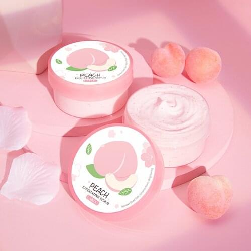 LAIKOU Peach Face Exfoliating Cream Facial Exfoliator Remove Pores Gently Smooth Moisturizing Scrub Sakura Essence Care