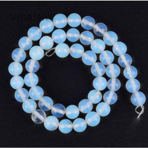 Natural Gem White Opal Beads For Needlework Jewelry Making 4 6 8 10 12mm Round Spacer Loose Beads Diy Necklace Bracelet 15