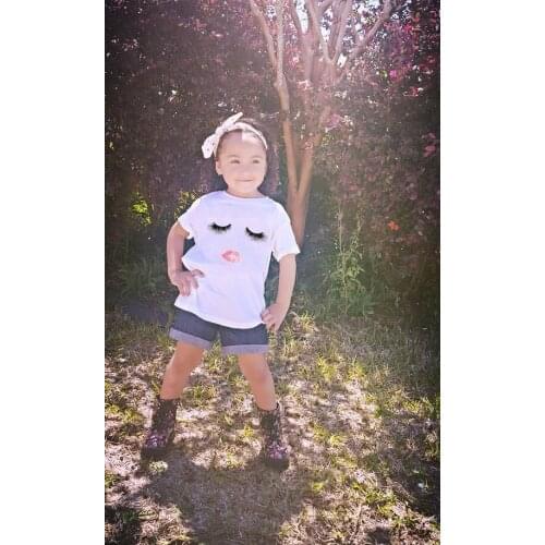 Summer New Baby Girl White T Shirt Infant Clothes Girls Cute Eyes Printed T-shirt Girl Tops Tee Toddler Kid Tshirt Outfits