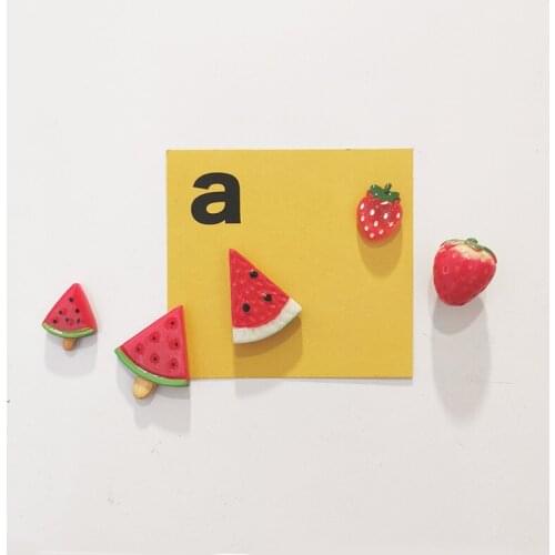 Strawberry Watermelon Refrigerator Paste Fruit Magnet Creative 3D Three-Dimensional Magnet Home Decoration