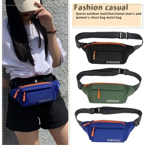 Fashion Hit Color Waist Shoulder Bag Casual Women Men Oxford Messenger Pack Multi-function Fanny Chest Belt Purse Money Pocket