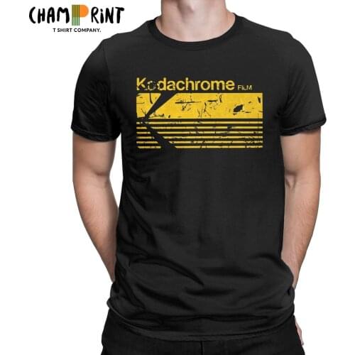 Mens T-Shirt Vintage Photography Kodak Kodachrome Vintage Cotton Tee Shirt Short Sleeve T Shirts Crew Neck Clothes Plus Size