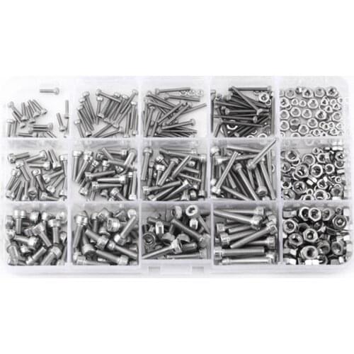 480pcs M2 M3 M4 Hex Socket Screws Set Stainless Steel Hex Socket Cap Head Nuts Repair Tool