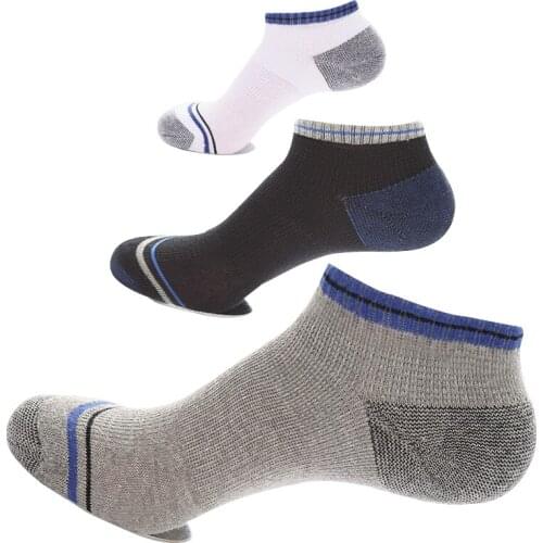 5 Pairs Men Ankle Sock Classic Striped Black White Fashion Casual Durable Men Socks Summer Anti-friction Deodorant Cotton Meias