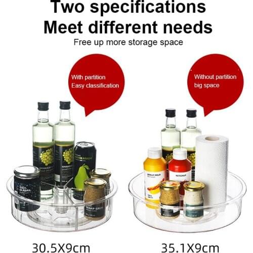 New Rotating Seasoning Storage Box Kitchen Plastic Spice Storage Shelf Desktop Makeup Skin Care Rack Home Storage Organizer