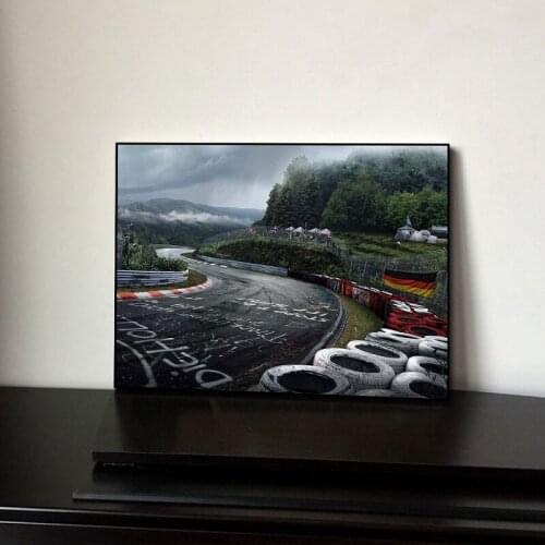 Nurburgring Rally Road Sports Car Track Canvas Painting Poster Prints Forest Landscape Wall Art for Living Room Cuadros Unframed
