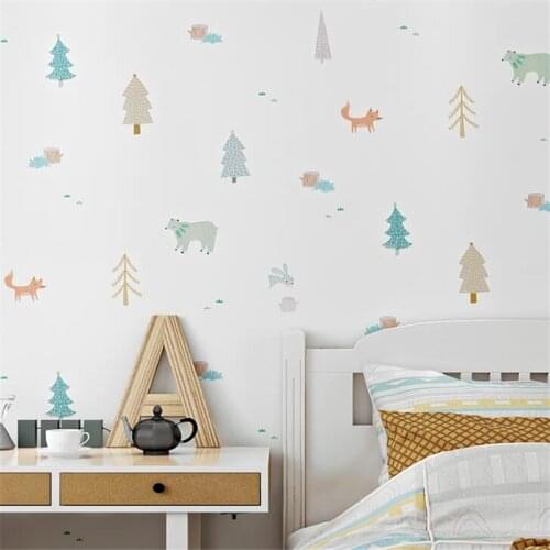 Wellyu обои papel de parede Childrens wallpaper bedroom girl boy room Nordic style doodle cute animal Korean cartoon wallpapers