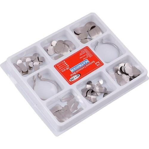 Wholesale 100Pcs/Pack Dental Matrix Sectional Contoured Metal Matrices