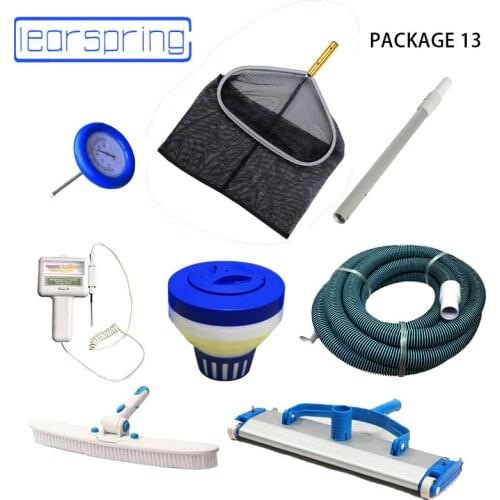 1 lots package Swimming Pool cleaning and suction tool Pool Accessories with Vacuum Head brush skimmer Floating medicine box