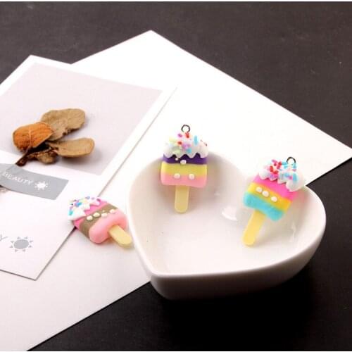Rubber Stick Plastic Multicolors Popsicle Pendant Necklace Eardrop Charms Jewelry Accessories Diy Handmade Material 3pcs