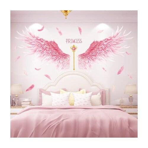 Pink Wing Wall Stickers Nordic Style Posters Bedroom Background Wall Decoration TV Wall Decals Home Decor Diamond Painting Mural