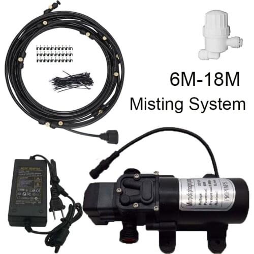 6M - 18M Garden water mist spray with Pump and Power nebulizer for flowers plant greenhouse garden irrigation and misting