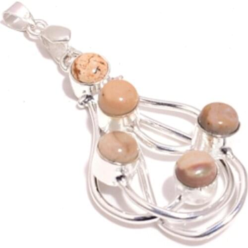 Jaspers Pendant Silver Overlay over Copper , 68 mm, P6918