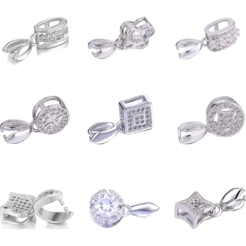 Juya DIY Earrings Basic Jewelry Findings Handicraft Bail Pinch Clip Bead Caps Accessories For Women Crystal Agate Jewelry Making