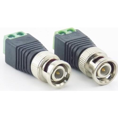 BNC Male Connector Plug DC Adapter Balun Connector for CCTV Camera Security System