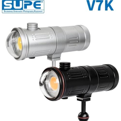 SUPE Scubalamp V7K 15000-Lumen Underwater Photo Video Light Scuba Diving Search Light Beam Angle 120 Dual & Rotation 4 mode