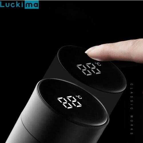 450ml Stainless Steel Thermos Cup 24 Hours Keep Warm&cold Smart Touch Temperature Display Vacuum Insulated Water Bottle