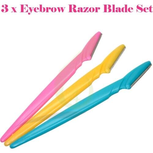 Women Facial Face Razor Eyebrow Trimmers Blades Shaver 3pcs