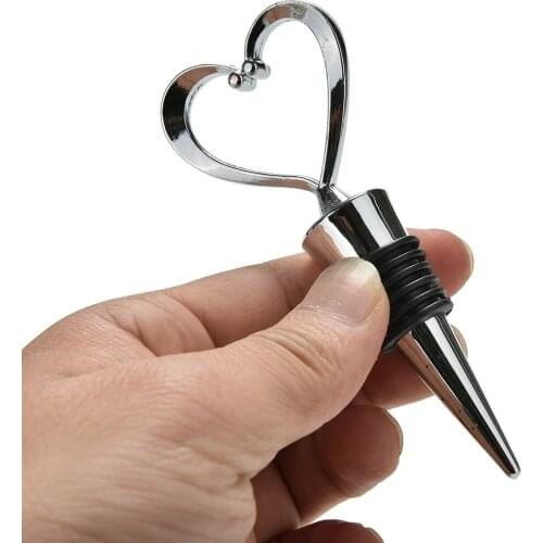 Heart Shaped Red Wine Champagne Wine Bottle Stopper Valentines Wedding Gifts Set Wine Stopper Bar Accessories Home Bars