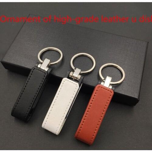 High-grade holster 3 colors Leather key chain U Disk pen drive 4GB/8GB/16GB/32GB/64G/128G usb flash drive memory stick pen drive