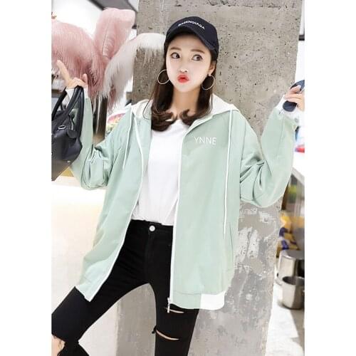 2019 Korean student jacket female autumn new wave loose long section thin coat suit cardigan A394