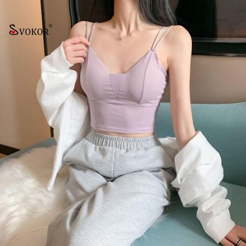 SVOKOR Womens Tube Top Wireless Beautiful Back Crop Top Base Cross Bra Beautiful Back Seamless Underwear