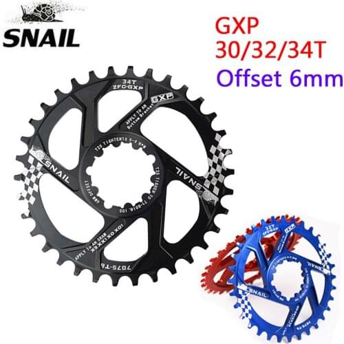 SNAIL GXP Chainring 6mm Offset Narrow Wide Mountain Bike Road Bicycle Chainwheel 30T/32T/34T Fit Sram GXP XX1 X9 XO X01 Crankset