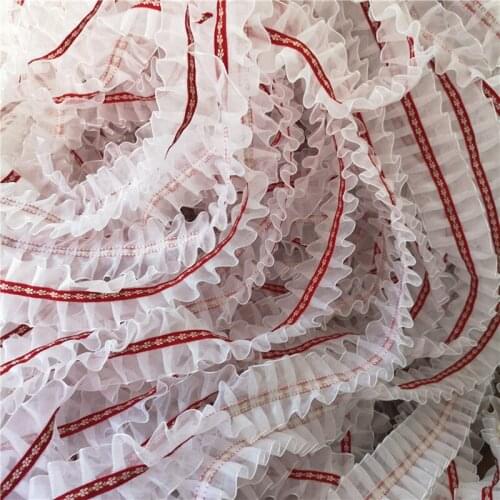 1M Latest Embroidery Ribbon Lace Trim Material 4cm Guipure Mesh White Lace Fabric For Clothing Trimmings Sewing Accessories KQ43