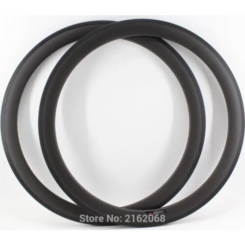 1Pair New 700C 50mm clincher rims Road bicycle matt finish UD full carbon fibre bike wheelsets rim 20.5/23/25mm width Free ship