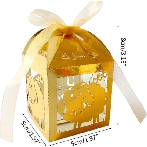 100pcs Sheep Eid Ramadan Mubarak Decoration Paper Hollow Cut Candy Box Storage M68E