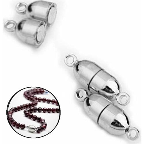 High Quality 20Pcs HOT Strong Magnetic Clasps For Necklace Bracelet Chain Rhodium Plated Buckle Connector Hook