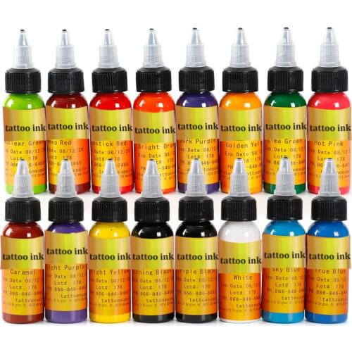 30ml/bottle tattoo ink set permanent makeup art pigment 16PCS cosmetic tattoo paint for eyebrow eyeliner lip body Body makeup