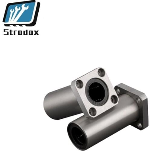 4pcs/lot Square flange linear bearings long type LMK6LUU LMK8LUU LMK10/12/16LUU LMK20LUU LMK25LUU for CNC 3D printer linear Rod