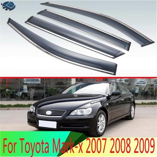 For Toyota Mark-x 2007 2008 2009 Plastic Exterior Visor Vent Shades Window Sun Rain Guard Deflector 4pcs