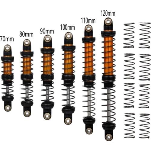 4pcs Rock Crawler Metal Oil Suspension Shocks Absorber for 1/10 RC Car TRX-4 SCX10 90046 D90 CC01 HSP
