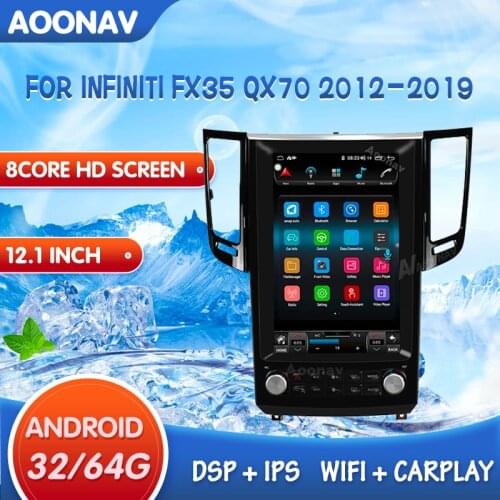 Android10.0 Car Radio Multimedia player GPS navi For Infiniti FX35 QX70 2012 2013 2014 2015-2019 vertical screen DVD head unit