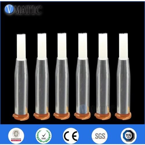 Free Shipping 15G Dispensing Needle Brush Double Screw Thread Needles EFD Soft Brush Needle Round Dia 4mm