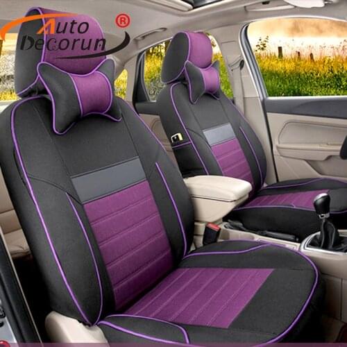 AutoDecorun Linen Fabric Cover Seat for VW EOS Accessories Car Seat covers Set for Cars Seat Support Automobiles Seat Protectors